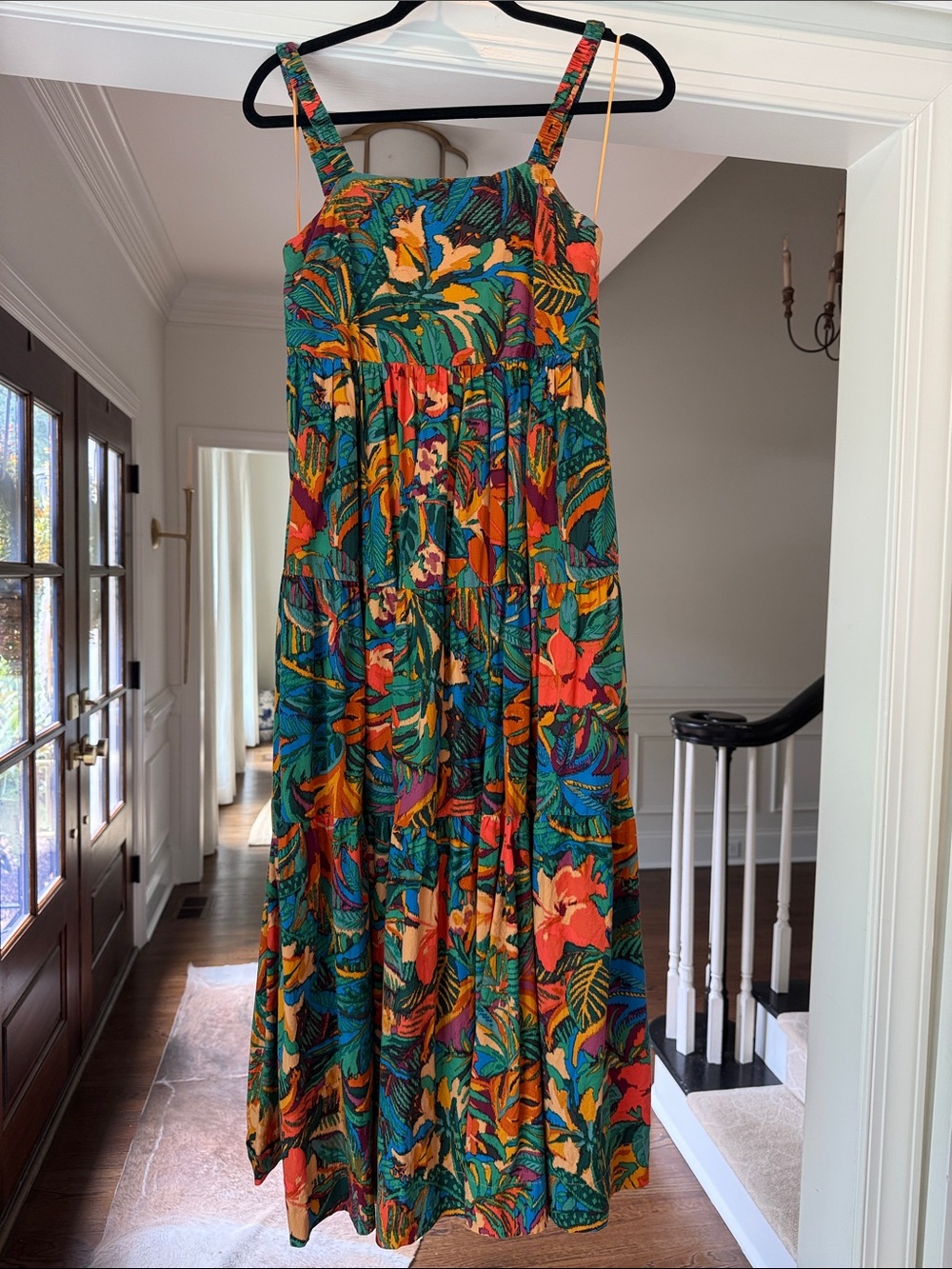 Dress Forum Tropical Floral Maxi Dress in Teal, Orange, Yellow